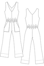 Skizze eines Schnittmusters für einen Jumpsuit