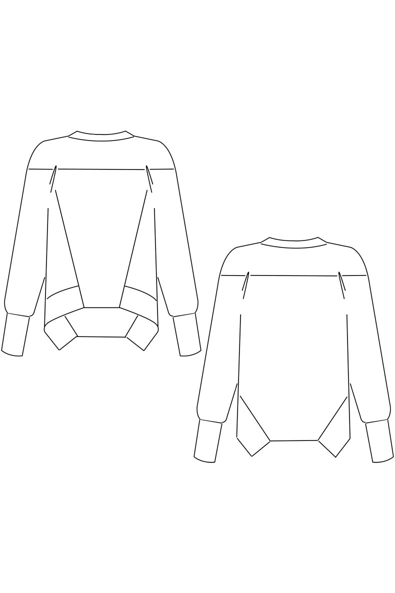 Technische Zeochnung für das Schnittmuster Shirt Sue