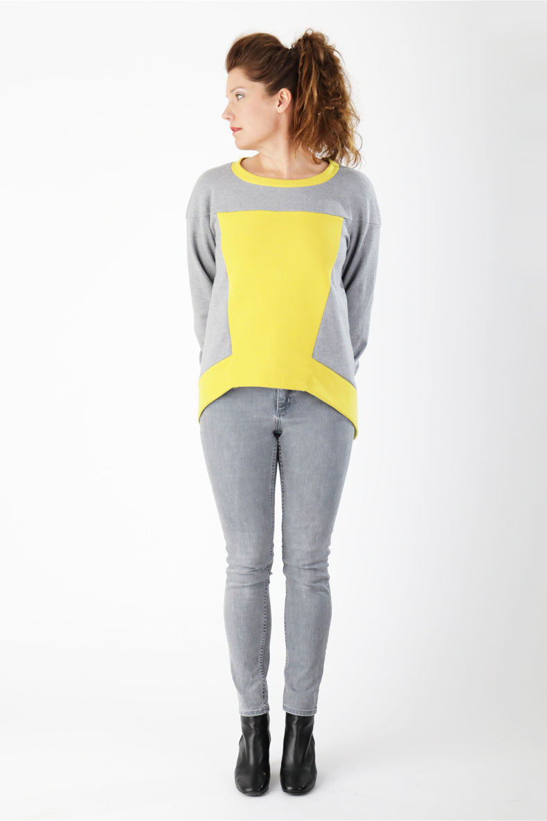 PDF sewing pattern for colorblock sweatshirt Sue