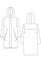 Skitze eines Schnittmusters für einen Parka